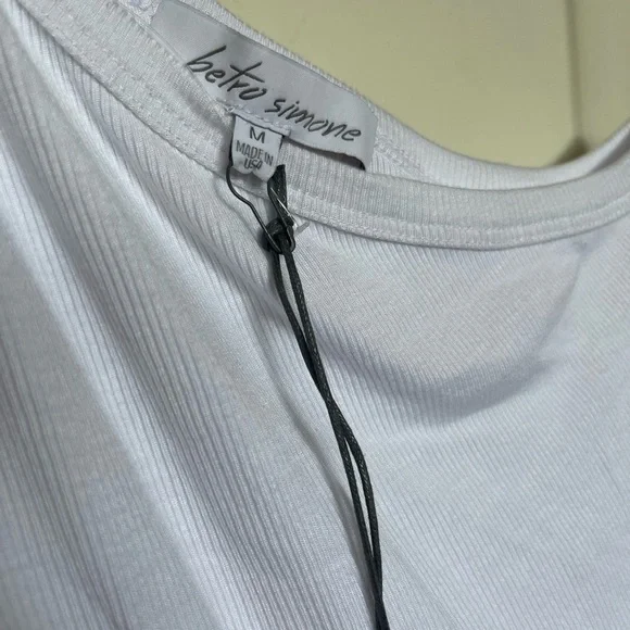 Betro Simone White Asymmetrical Ribbed Bodysuit - Picture 3 of 9